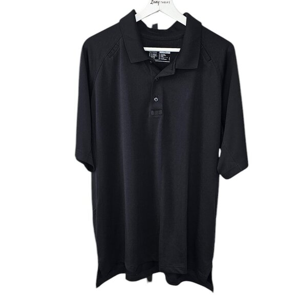 5.11 Tactical Mens Short Sleeve Polo Henley Shirt, Black, Utility Tactical, XL - Picture 1 of 7